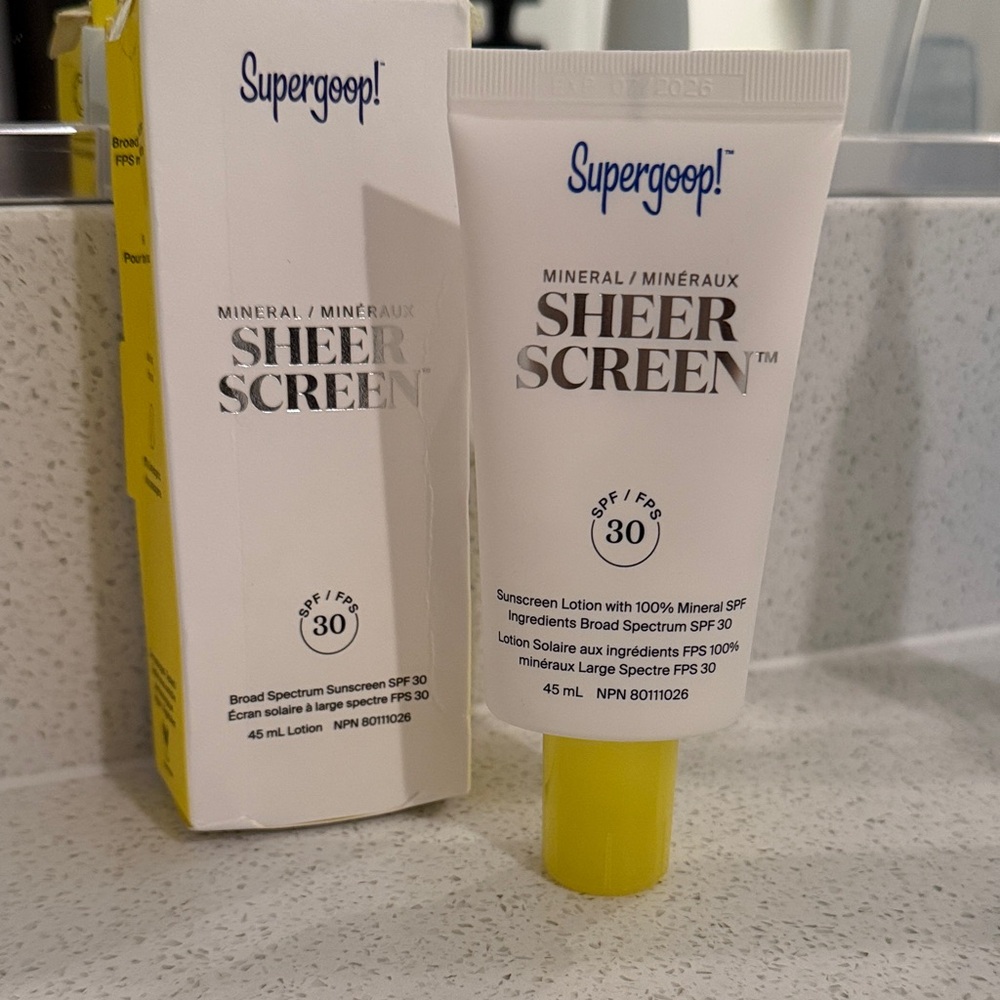 Supergoop! Sheer Screen SPF 30 - White and Yellow